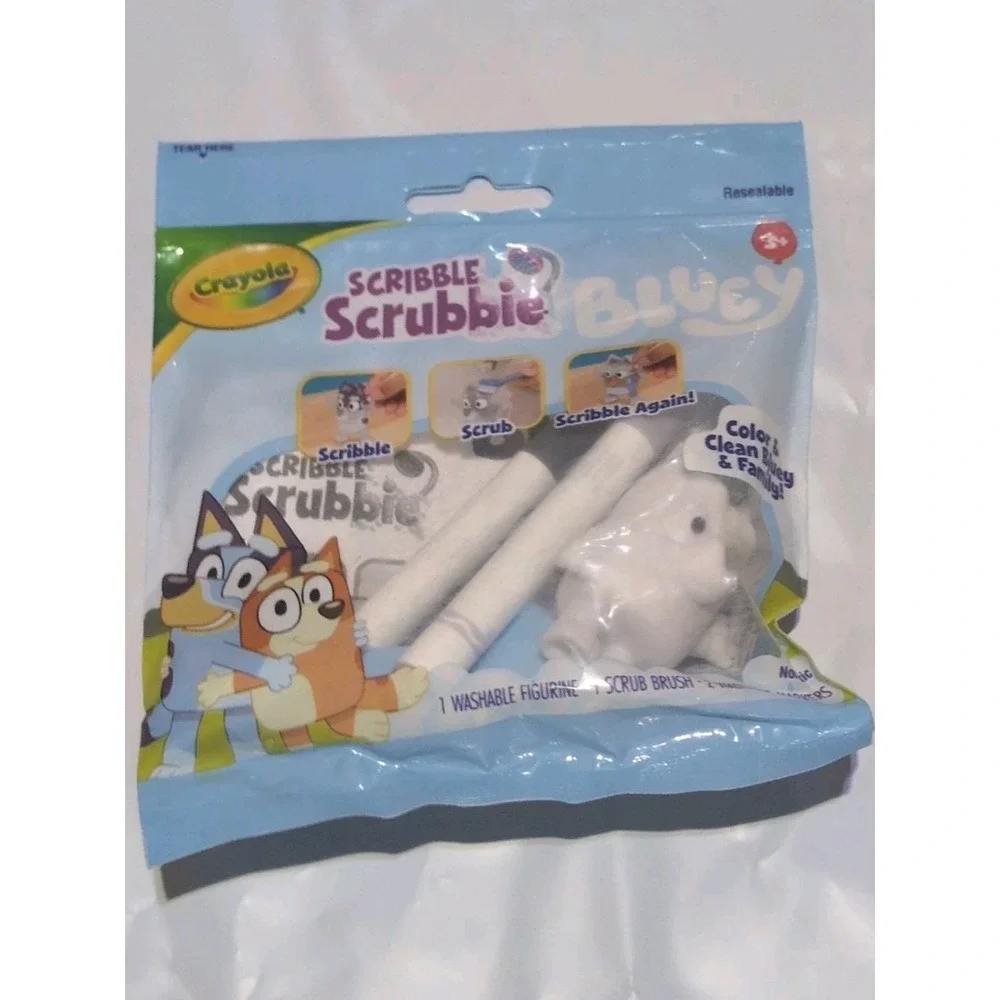 Crayola Bluey Muffin Scribble Scrubbies Colorable Bluey Toy Figurines Muffin
